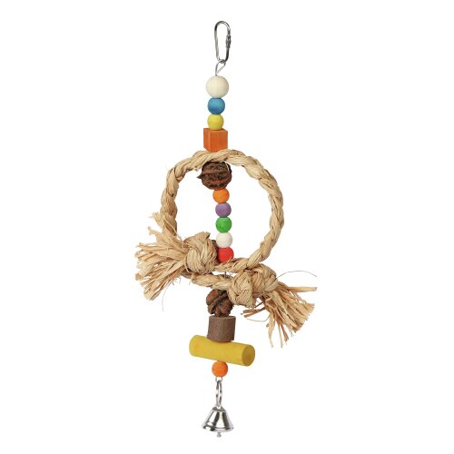 Kerbl Vogelspielzeug Nature aus Nussbaumholz mit Glocke 3er Pack