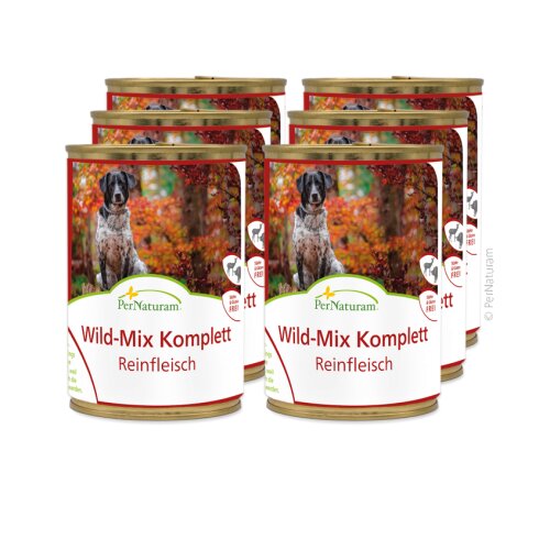 Hundefutter getreidefrei Reinfleischdosen Wild-Mix komplett - PerNaturam