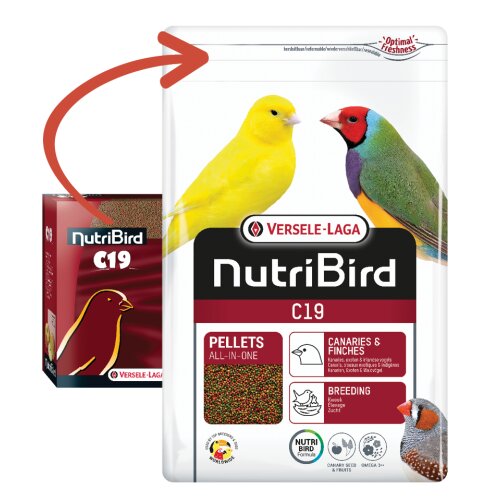 Kanarienvogel Futter  C 19 - Zuchtfutter für Kanarien, Exoten & Waldvögel - Nutribird 10 kg