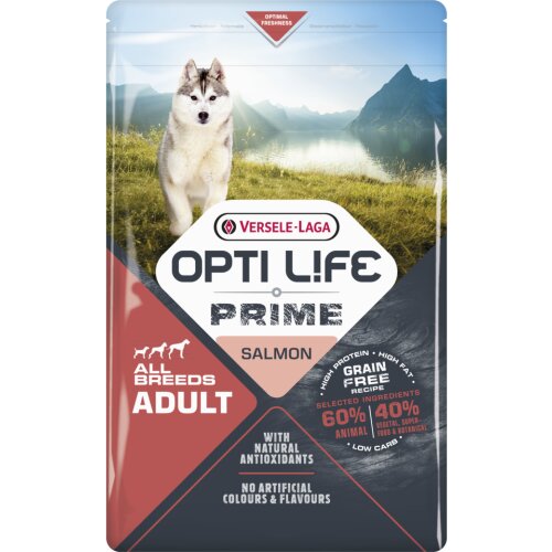 Hundefutter getreidefrei Lachs - Opti Life Prime 2,5 kg