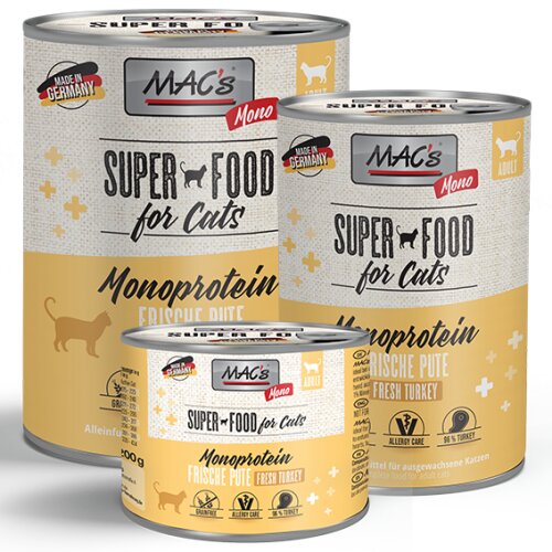 Katzenfutter ohne Getreide Monoprotein Pute - MAC´s