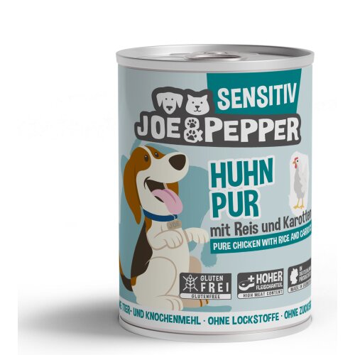 Hundefutter glutenfrei Huhn pur mit Reis - Joe & Pepper